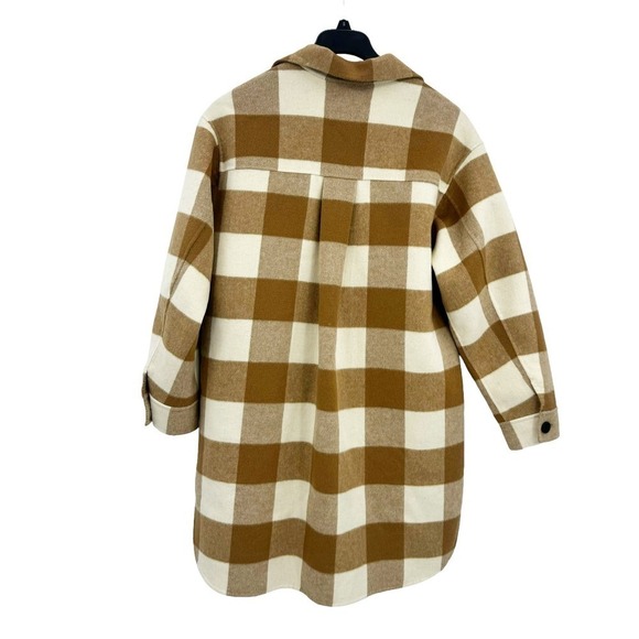 Rails Jaro Coat Ivory Camel Buffalo Check Wool Blend Size L NWT - Picture 8 of 14